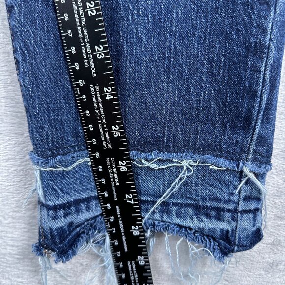 Universal Thread Women's Taper Leg Jeans Raw Hem Stretch Blue Size 12/31R - Picture 9 of 11